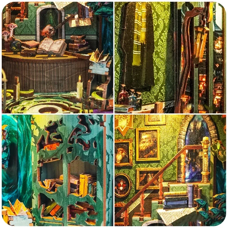 ミニチュアモデルキット DIY 木製スネークハウス ライト付 - Diy Wooden Book Nook Kit Shelf Insert のレビューと価格