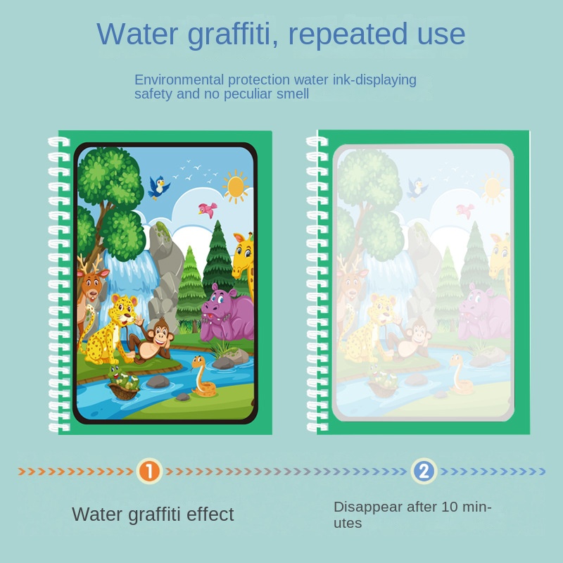魔法の水の描画ブック子供用モンテッソーリ再利用可能な塗り絵、 - Reusable Water Magic Coloring Book のレビューと価格