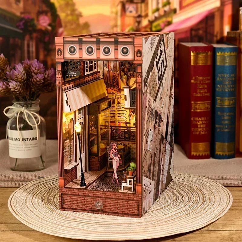 新しいレトロDIY木製ブックヌックシェルフインサートミニチュ - Diy Wooden Book Nook Kit Shelf Insert のレビューと価格