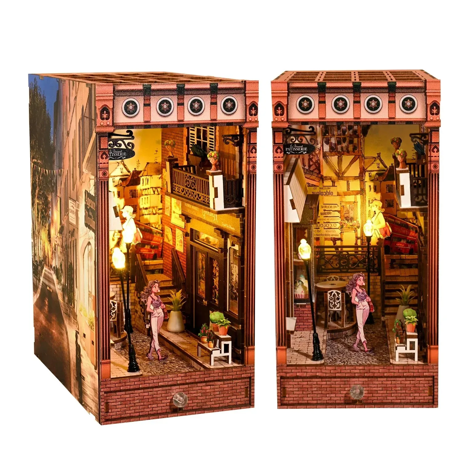 新しいレトロDIY木製ブックヌックシェルフインサートミニチュ - Diy Wooden Book Nook Kit Shelf Insert のレビューと価格