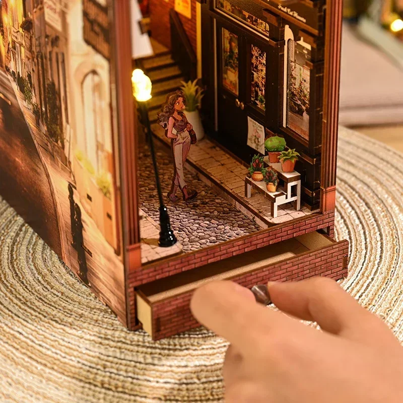新しいレトロDIY木製ブックヌックシェルフインサートミニチュ - Diy Wooden Book Nook Kit Shelf Insert のレビューと価格