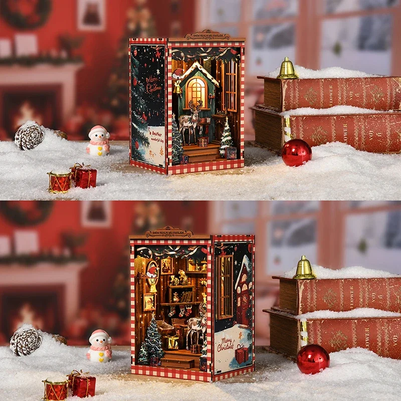 ミニチュアモデルキット 雪の王国 魏のパビリオン ブックエン - Diy Wooden Book Nook Kit Shelf Insert のレビューと価格
